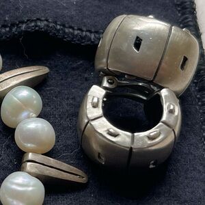 Lisa Jenks Elegant Retro Sterling Silver Earrings